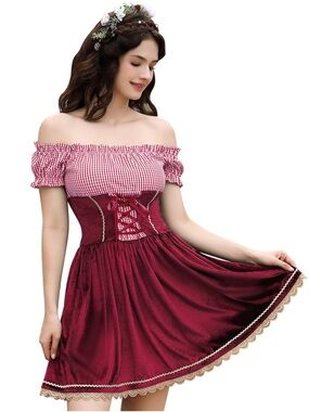 Women’s German Traditional Dress / Gingham / Large / Cosplay / REN Faire